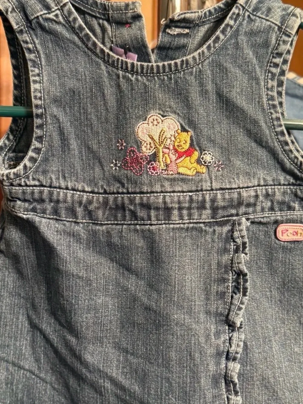 Disney Winnie the Pooh Denim Garment with Purple and Yellow Label